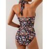 imageB2prity Womens Slimming One Piece Swimsuits Tummy Control Bathing Suit Halter Swimwear for Big Busted Curvy WomanColorful Floral