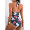 imageB2prity Womens Slimming One Piece Swimsuits Tummy Control Bathing Suit Halter Swimwear for Big Busted Curvy WomanMulticolor