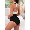 imageB2prity Womens Slimming One Piece Swimsuits Tummy Control Bathing Suit Halter Swimwear for Big Busted Curvy WomanY74