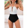 imageB2prity Womens Slimming One Piece Swimsuits Tummy Control Bathing Suit Halter Swimwear for Big Busted Curvy WomanY74