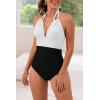 imageB2prity Womens Slimming One Piece Swimsuits Tummy Control Bathing Suit Halter Swimwear for Big Busted Curvy WomanY74