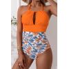 imageB2prity Womens Slimming One Piece Swimsuits Tummy Control Bathing Suit Halter Swimwear for Big Busted Curvy WomanYellow Printed