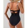 imageB2prity Womens Underwire One Piece Swimsuits Tummy Control Bathing Suits Push Up Swim Suit Color Block SwimwearBlack   Wavy Stripe