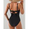 imageB2prity Womens Underwire One Piece Swimsuits Tummy Control Bathing Suits Push Up Swim Suit Color Block SwimwearBlack  Cross Stripe