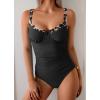 imageB2prity Womens Underwire One Piece Swimsuits Tummy Control Bathing Suits Push Up Swim Suit Color Block SwimwearBlack  Leopard