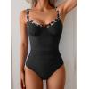 imageB2prity Womens Underwire One Piece Swimsuits Tummy Control Bathing Suits Push Up Swim Suit Color Block SwimwearBlack  Leopard