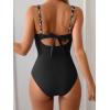 imageB2prity Womens Underwire One Piece Swimsuits Tummy Control Bathing Suits Push Up Swim Suit Color Block SwimwearBlack  Leopard