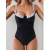 imageB2prity Womens Underwire One Piece Swimsuits Tummy Control Bathing Suits Push Up Swim Suit Color Block SwimwearBlack  Polka Dot