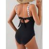 imageB2prity Womens Underwire One Piece Swimsuits Tummy Control Bathing Suits Push Up Swim Suit Color Block SwimwearBlack  Polka Dot
