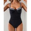 imageB2prity Womens Underwire One Piece Swimsuits Tummy Control Bathing Suits Push Up Swim Suit Color Block SwimwearBlack  Twisted Stripe