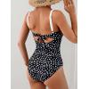 imageB2prity Womens Underwire One Piece Swimsuits Tummy Control Bathing Suits Push Up Swim Suit Color Block SwimwearBlack and White Spots