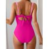 imageB2prity Womens Underwire One Piece Swimsuits Tummy Control Bathing Suits Push Up Swim Suit Color Block SwimwearHot Pink  Pink
