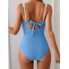 imageB2prity Womens Underwire One Piece Swimsuits Tummy Control Bathing Suits Push Up Swim Suit Color Block SwimwearLight Blue  White