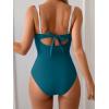 imageB2prity Womens Underwire One Piece Swimsuits Tummy Control Bathing Suits Push Up Swim Suit Color Block SwimwearPeacock Blue  White