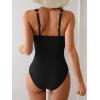 imageB2prity One Piece Swimsuit for Women Tummy Control Bathing Suit Mesh Deep V Neck Swim Suit Ruched Slimming SwimwearBlack