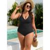 imageB2prity One Piece Swimsuit for Women Tummy Control Plus Size Bathing Suit Ruched Swim Suit V Neck Criss Cross SwimwearBlack