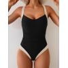 imageB2prity One Piece Swimsuit for Women Tummy Control Slimming Bathing Suit Push Up Ruched Swim Suit Criss Cross SwimwearBlackwhite Straps
