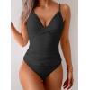 imageB2prity Tankini Swimsuits for Women Tummy Control High Waisted Two Piece Bathing Suits V Neck Wrap Swim Top with BottomBlack
