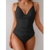 imageB2prity Tankini Swimsuits for Women Tummy Control High Waisted Two Piece Bathing Suits V Neck Wrap Swim Top with BottomBlack