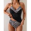 imageB2prity Womens Halter Tankini Swimsuits Tummy Control Two Piece Bathing Suits V Neck Swimwear with High Waisted BottomBlack Snake