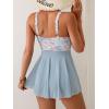 imageB2prity Womens One Piece Swim Dress Swimsuit Tummy Control V Neck Swimdress Mesh Bathing Suit Skirt U Ring SwimwearOrange Flowers