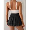 imageB2prity Womens One Piece Swim Dress Swimsuit Tummy Control V Neck Swimdress Mesh Bathing Suit Skirt U Ring SwimwearWhite  Black