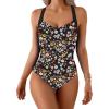 Black Floral Print(black Straps)