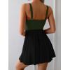 imageB2prity One Piece Swimdress Swimsuit for Women Tummy Control Wrap Swim Dress Modest Ruched Skirt Bathing SuitArmy Green Black