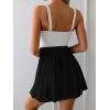 imageB2prity One Piece Swimdress Swimsuit for Women Tummy Control Wrap Swim Dress Modest Ruched Skirt Bathing SuitBlack White Block