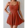 imageB2prity One Piece Swimdress Swimsuit for Women Tummy Control Wrap Swim Dress Modest Ruched Skirt Bathing SuitCaramel