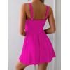 imageB2prity One Piece Swimdress Swimsuit for Women Tummy Control Wrap Swim Dress Modest Ruched Skirt Bathing SuitHot Pink