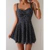 imageB2prity One Piece Swimdress Swimsuit for Women Tummy Control Wrap Swim Dress Modest Ruched Skirt Bathing SuitPolka Dots