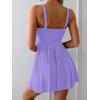 imageB2prity One Piece Swimdress Swimsuit for Women Tummy Control Wrap Swim Dress Modest Ruched Skirt Bathing SuitPurple