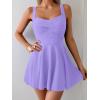 imageB2prity One Piece Swimdress Swimsuit for Women Tummy Control Wrap Swim Dress Modest Ruched Skirt Bathing SuitPurple
