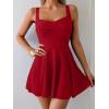 imageB2prity One Piece Swimdress Swimsuit for Women Tummy Control Wrap Swim Dress Modest Ruched Skirt Bathing SuitRed