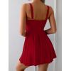 imageB2prity One Piece Swimdress Swimsuit for Women Tummy Control Wrap Swim Dress Modest Ruched Skirt Bathing SuitRed