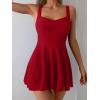 imageB2prity One Piece Swimdress Swimsuit for Women Tummy Control Wrap Swim Dress Modest Ruched Skirt Bathing SuitRed