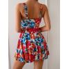 imageB2prity One Piece Swimdress Swimsuit for Women Tummy Control Wrap Swim Dress Modest Ruched Skirt Bathing SuitRed Floral Print