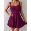 imageB2prity One Piece Swimdress Swimsuit for Women Tummy Control Wrap Swim Dress Modest Ruched Skirt Bathing SuitWine Red