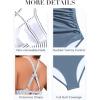 imageB2prity Womens Plus Size Swimsuit Tummy Control One Piece Bathing Suit Tie Back Cutout Ruched SwimwearStripe blue
