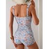 imageB2prity Womens Tankini Swimsuit Tummy Control Ruched Two Piece Bathing Suit Push Up Modest Swim Suits with ShortsOrange Floral