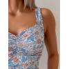 imageB2prity Womens Tankini Swimsuit Tummy Control Ruched Two Piece Bathing Suit Push Up Modest Swim Suits with ShortsOrange Floral