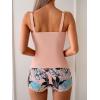 imageB2prity Womens Tankini Swimsuit Tummy Control Ruched Two Piece Bathing Suit Push Up Modest Swim Suits with ShortsPink floral