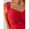 imageB2prity Womens Tankini Swimsuit Tummy Control Ruched Two Piece Bathing Suit Push Up Modest Swim Suits with ShortsRed red Floral