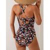 imageB2prity One Piece Swimsuit for Women Tummy Control Bathing Suits Ruched Slimming Swim Suit Push Up Tie Back SwimwearColorful Floral