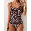 imageB2prity One Piece Swimsuit for Women Tummy Control Bathing Suits Ruched Slimming Swim Suit Push Up Tie Back SwimwearColorful Floral