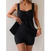 imageB2prity Tankini Swimsuits for Women Tummy Control Two Piece Modest Bathing Suits Floral Skirt Top with BoyshortsBlack