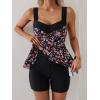 imageB2prity Tankini Swimsuits for Women Tummy Control Two Piece Modest Bathing Suits Floral Skirt Top with BoyshortsColorful Floral