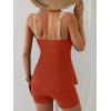 imageB2prity Tankini Swimsuits for Women Tummy Control Two Piece Modest Bathing Suits Floral Skirt Top with BoyshortsLight Brown  Brick Red