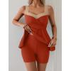imageB2prity Tankini Swimsuits for Women Tummy Control Two Piece Modest Bathing Suits Floral Skirt Top with BoyshortsLight Brown  Brick Red